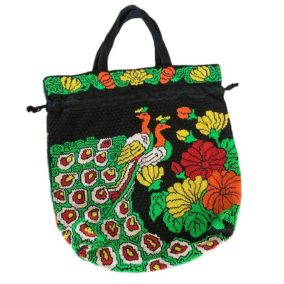Handbags - Beautiful beaded artwork‎ bag beaded peacock design